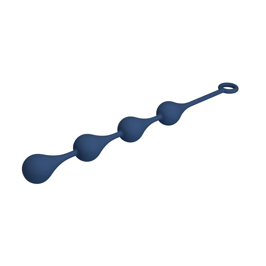 MR PLAY - PERLE ANALI IN SILICONE BLU TAGLIA L 42,6 CM